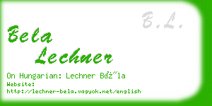 bela lechner business card